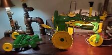  John Deere Tractor Lamp Made Using Singer Sewing Machine with Plow  picture
