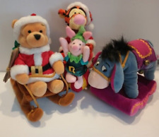 UK Exclusive 2001 Disney Mini Bean Bag Sled Pooh Ornament Eeyore & SantaTigger picture