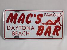 Vintage MAC’S Famous BAR Daytona Beach Florida FL Metal Booster License Plate picture