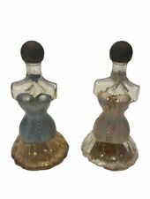 Two Antique LIORET Figural Ladies Miniature Glass Perfume Bottle picture