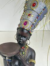 African Lady With Bowl And Bejeweled Hat -  picture