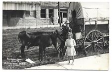 Humourous A Kansas Cow Adopts A Missouri Mule, Antique RPPC Photo Postcard picture