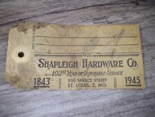 vintage Shapleigh & Keen Kutter time tested trade marks tag w/ logos        Z52 picture