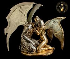 FINE ARTS Wohnkultur Bronze Sculpture Figure FALLEN ANGEL Statue fountain Erotic picture