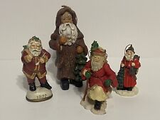 Vintage Lot Of 4 Santa Claus Christmas Ornaments- Rare Group picture