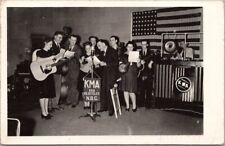 1941 Shenandoah, RPPC Real Photo Postcard KMA Radio Studio NBC / U.S. Flag picture