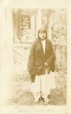 1922 RPPC Young Woman of Taos Pueblo with Cropped Hair, Native Americana NM picture