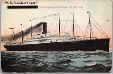 Vintage 1910s HAMBURG-AMERICAN LINE Steamship Postcard 
