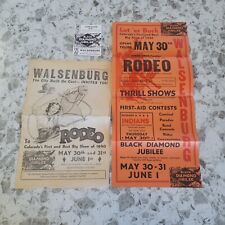 1940 Leonard Stroud Rodeo Walsenburg Colorado Vintage Original Poster Flyer NP picture