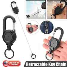 2× Retractable Key Chain Heavy Duty Wire Rope Buckle Multi-Function Key Chain picture