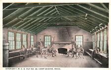 Vintage Postcard Interior Y.M.C.A. Hut #28 Camp Devens Massachusetts Tichnor Bro picture