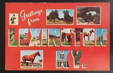 Postcard Vintage 1965 Greetings Lexington Kentucky Large Letter Trotting Races picture