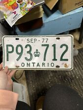 September 1977 Ontario Canada License Plate #P93.712 picture