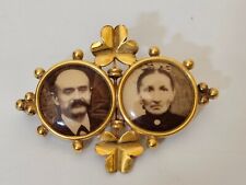 Antique Victorian Brooch Photo Picture Frame Gold Plated VERY RARE  ( ПW160 ) picture