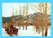 Romantic Sleigh Ride at Sun Valley Idaho Unposted Postcard 4