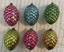 6 Huge Vintage Pinecone Christmas Ornaments picture