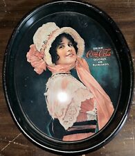 Vintage 12x15 Coca-Cola Tray Lady with Pink dress picture
