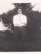 RPPC Handsome Gentleman in Tie & Hat w/ Cigarette Postcard AZO UNP c1904-1918 picture