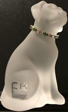 LAST ONE Franconia Crystal Satin Glass Labrador Dog Figure Jewel Collar FREESHIP picture