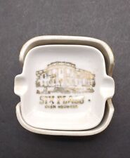Vtg Six Flags Over Georgia Ashtray set of 4 with holder ,JAPAN, sticker attached picture