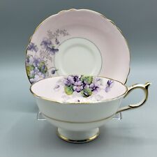 Vintage Paragon Fine Bone China Teacup & Saucer Double Warrant Pink Violets picture