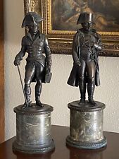 Antique Pair Marble And Bronze Napoleon / Frederick the Great of Prussia Statues picture