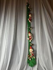 Vintage Macrame Christmas Door Hanger Kitschy Santa 3’ picture