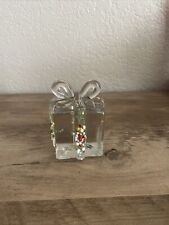 Enesco Solid Glass Wrapped Christmas Present Vintage 1998 picture