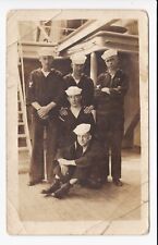 Vintage Photo Of US Navy Sailors Relaxing & Posing On Ship c1918 WW1 5.5