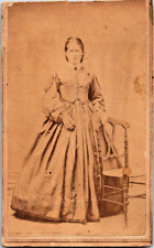Antique C. 1860s Antique CDV Photograph Woman Marion, Ohio Revenue Stamp picture
