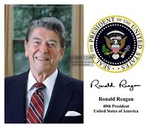 PRESIDENT RONALD REAGAN PRESIDENTIAL SEAL AUTOGRAPHED 8X10 PHOTOGRAPH picture