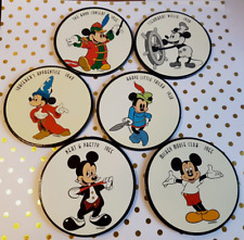 VINTAGE DISNEY MICKEY MOUSE COASTER SET ROUND AUTHENTIC ORIGINAL 4INCH picture