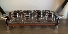 MCM Bar Ware 8 Glasses With Caddy Silver Father’s Day Mad Men Vibe picture