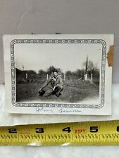 Vintage Photo Snapshot Of Handsome Young Man Holding Football  picture