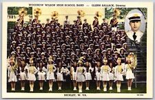 Postcard WV Beckley West Virginia Woodrow Wilson High School Band Linen AS1C picture