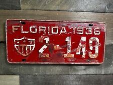 VINTAGE 1936 FLORIDA TAG NAVY LICENSE PLATE #2-149 picture