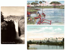 1910 HILO Postcards (3) Rainbow Falls, Suisan Fish Market, LYMAN Ohana ~ HAWAII  picture