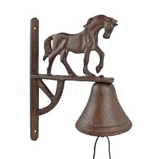 Cast Iron Horse Dinner Bell Country Western Farm Church School Rustic Brown picture