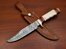 CUSTOM HAND FORGED DAMASCUS STEEL BLADE HUNTING BOWIE CAMPING KNIFE - HB-933 picture