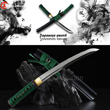 20'Self-defense Green Tanto T10 Steel Japanese Unokubitsukuri Short Swords Knife picture