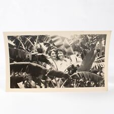 Vintage Snapshot Photo Women Lady Banana Trees Tropical Garden Woman picture