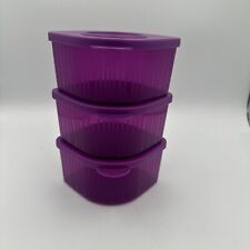 3 Tupperware Fresh N Cool Container Set 470ml- New Purple picture