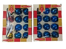VTG Coby Glass Christmas Ornaments 21 Small Multicolor In Box USA picture