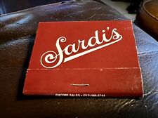 Sardi’s - World Famous Broadway Venue, New York City, Full Unstruck Matchbook picture