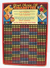 Vintage Your Choice Cigarettes 5 ct Thick Punch Board Gambling Unused Old Stock picture