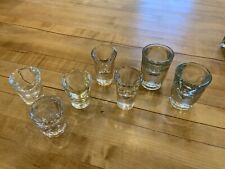 EXCELLENT VINTAGE SET OF 7 CLEAR HEAVY SHOT GLASSES picture