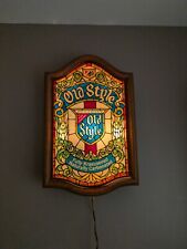 15x25 Vintage Heilemans Old Style Beer Sign Faux Stained Glass  picture
