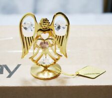VTG Love Angel Standing 24K Carat Gold Plated Austrian Crystals KG&C Heart 3.5