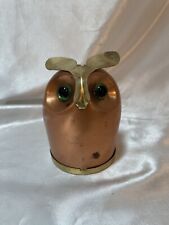 Vintage Coopercraft Guild Cooper Owl Coin Bank w/green eyes Marked picture