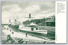 Largest Dry Dock in the World Three Vessels Newport News Virginia Postcard picture